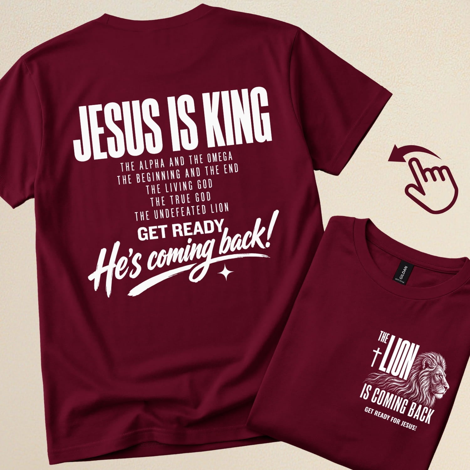 Jesus is King, The Alpha and The Omega, The Undefeated Lion... | Christian T-Shirt