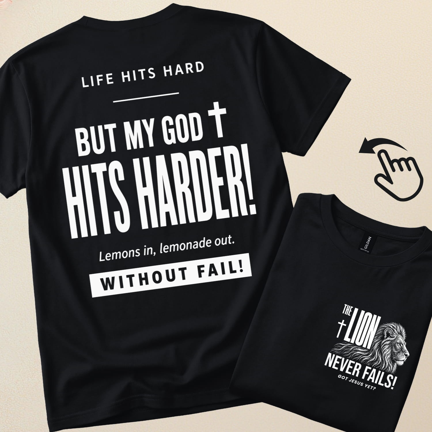 Life hits hard but My God Hits Harder! Lemons in, Lemonade out. | Christian T-Shirt