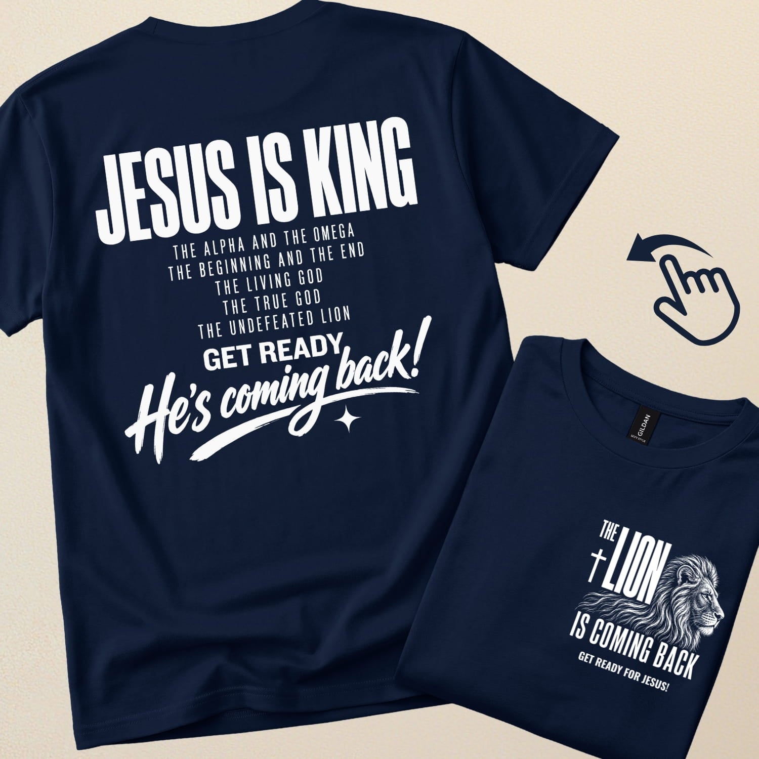 Jesus is King, The Alpha and The Omega, The Undefeated Lion... | Christian T-Shirt