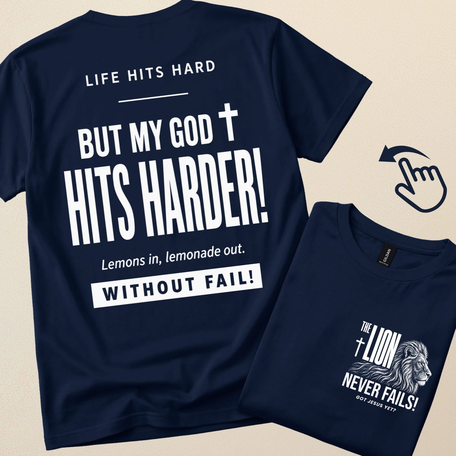Life hits hard but My God Hits Harder! Lemons in, Lemonade out. | Christian  T-Shirt