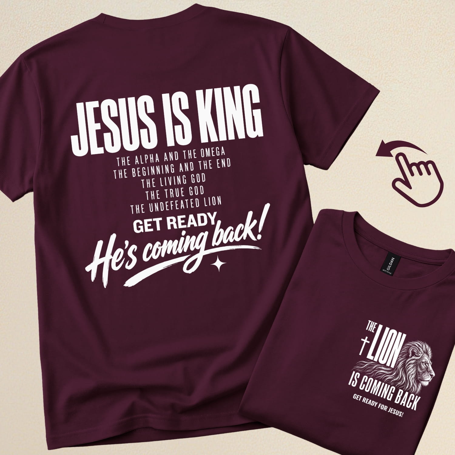 Jesus is King, The Alpha and The Omega, The Undefeated Lion... | Christian T-Shirt